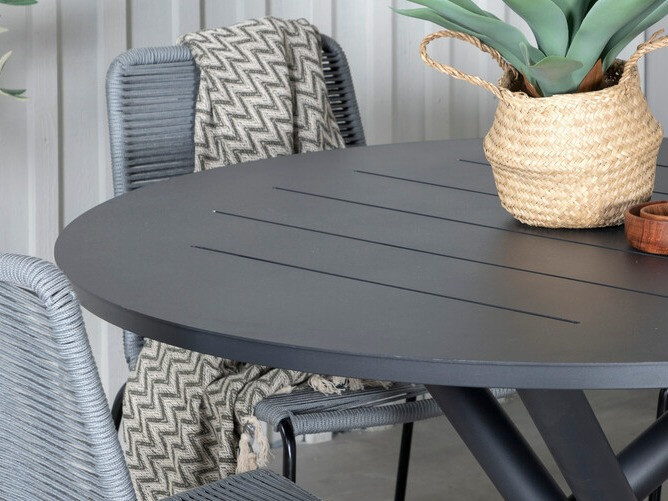 Conjunto de mesa e cadeiras Dallas 3728 (Cinzento + Preto)