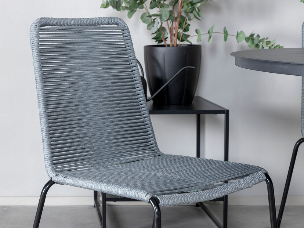 Conjunto de mesa e cadeiras Dallas 3728 (Cinzento + Preto)