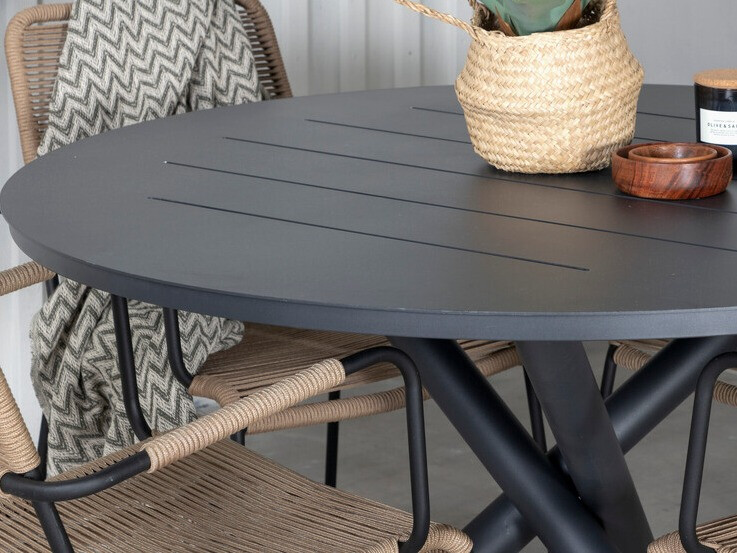 Conjunto de mesa e cadeiras Dallas 3729 (Castanho claro + Preto)