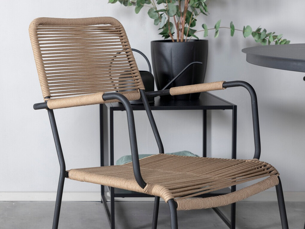 Conjunto de mesa e cadeiras Dallas 3729 (Castanho claro + Preto)