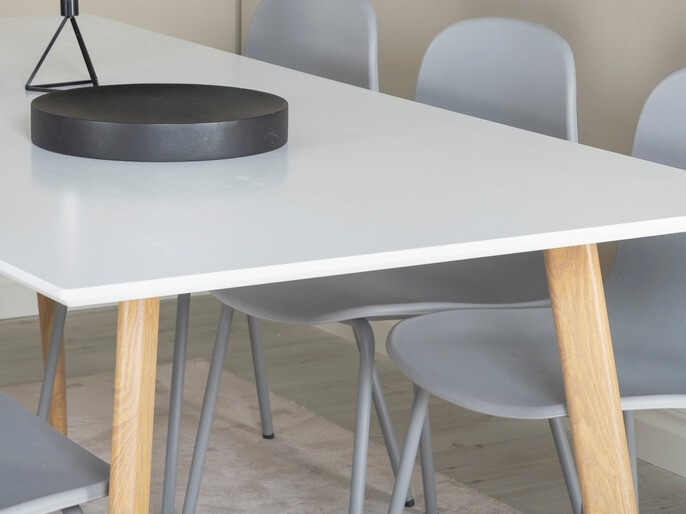 Mesa Dallas 127 (Branco + Castanho claro)