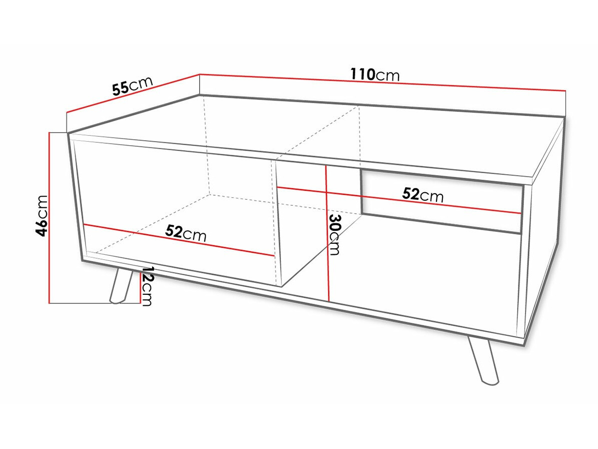Mesa para revistas Merced 130 (Branco)