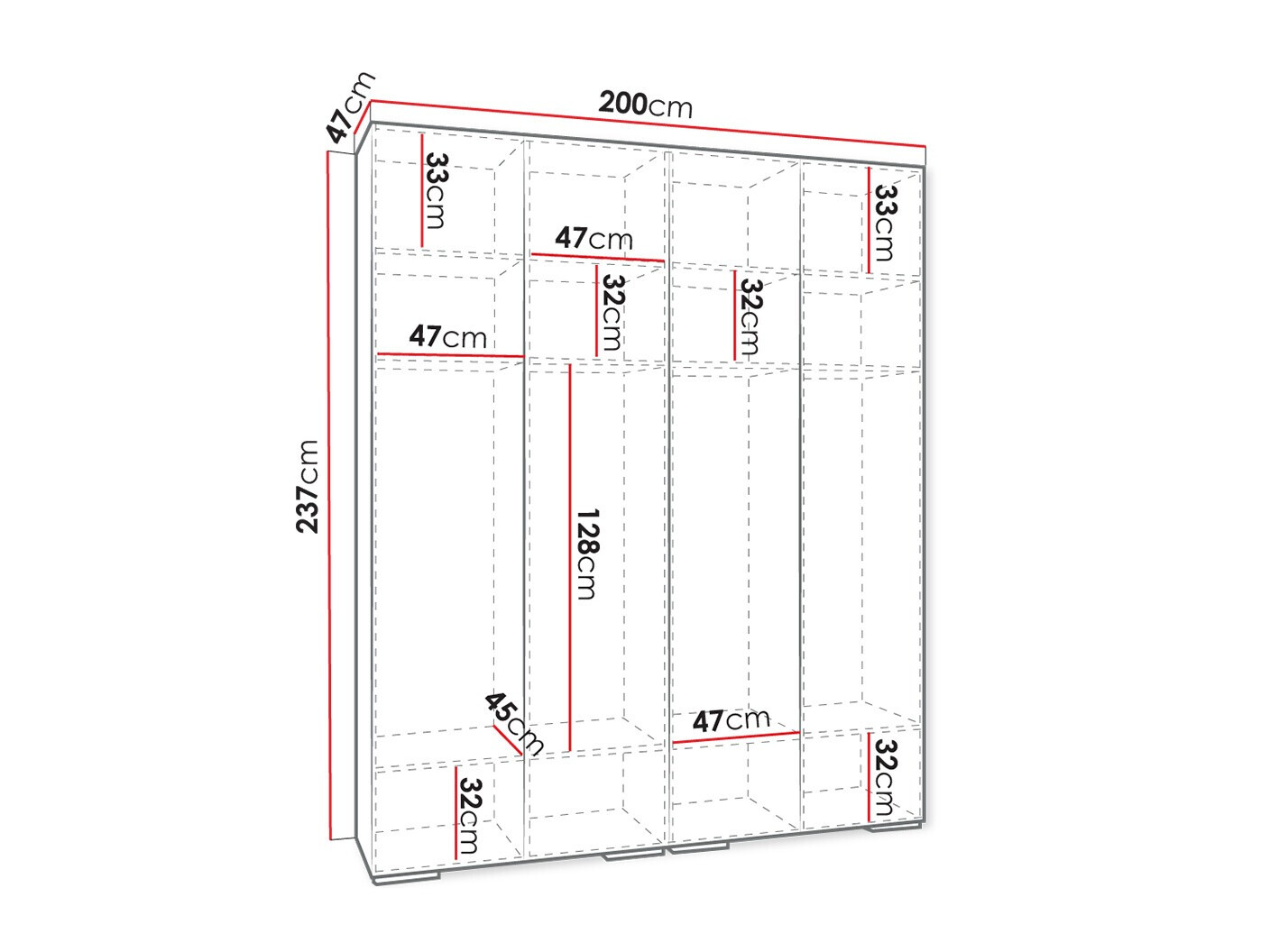 Roupeiro Hartford 413 (Preto)