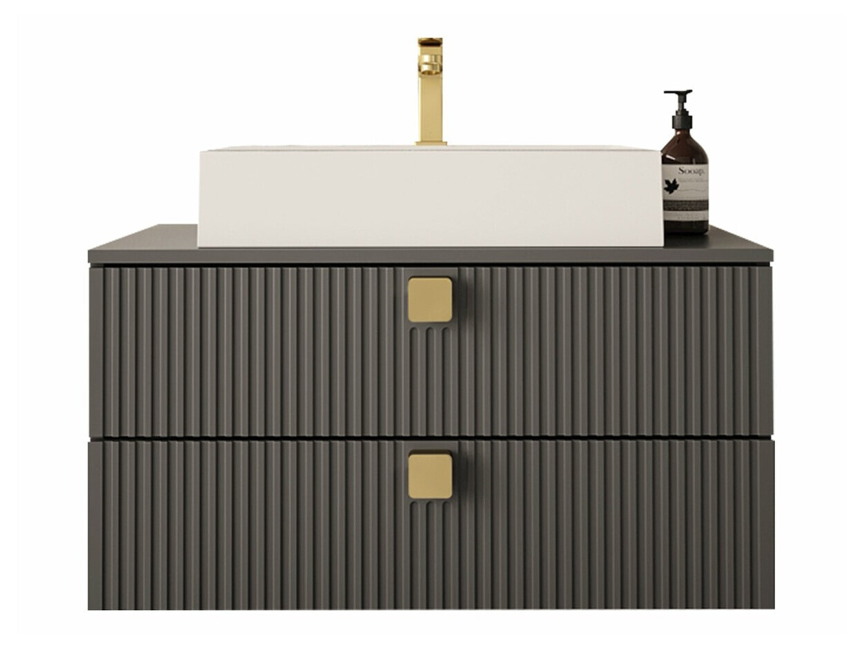 Armário suspenso para casa de banho para lavatório Panium (Cinzento)