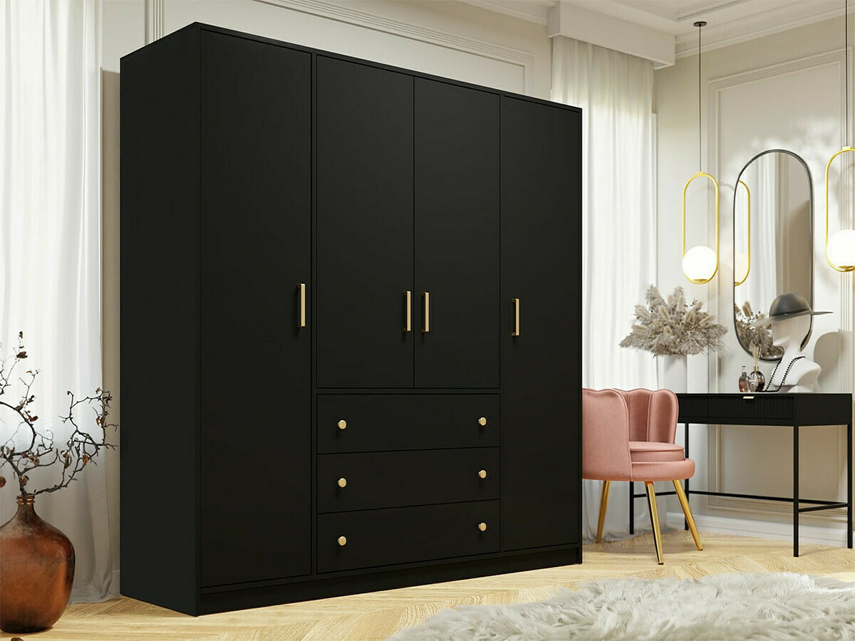 Roupeiro Honolulu 252 (Preto + Dourado)