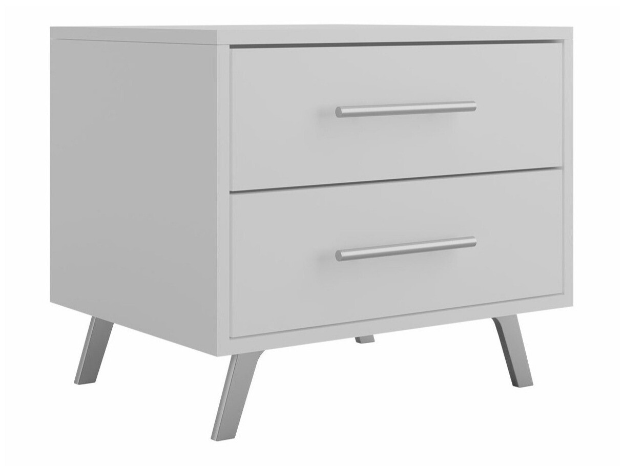 Mesa de cabeceira Dortivu 119 (Branco + Prata)