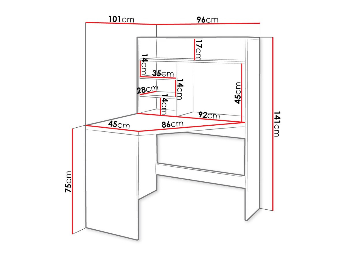 Mesa de escritório para cantos Claral (Branco)