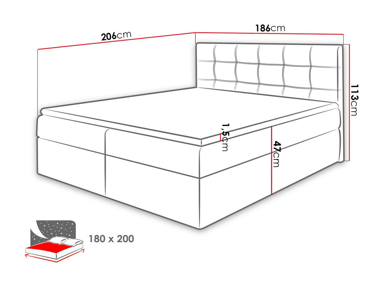 Cama continental Comfivo 195 (Kronos 19)