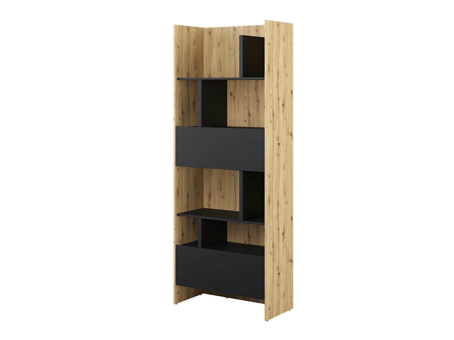 Estante Concept Lenart V (Carvalho Artisan + Preto)