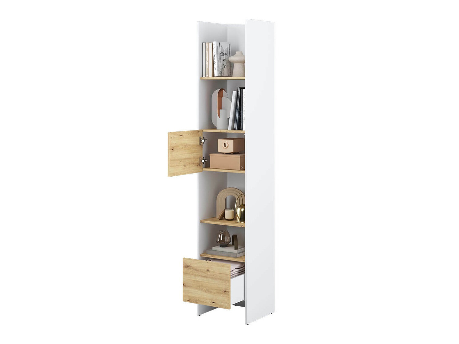 Estante Concept Lenart VI (Branco + Carvalho Artisan)