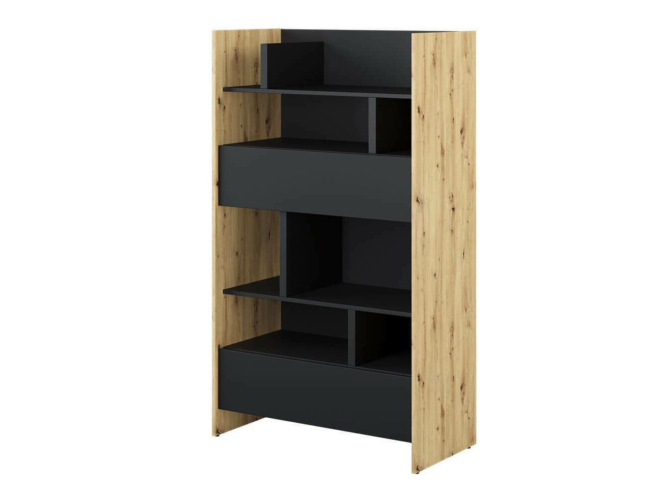 Estante Concept Lenart X (Carvalho Artisan + Preto)