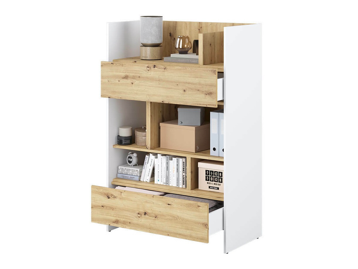 Estante Concept Pro Lenart IX (Branco + Carvalho Artisan)