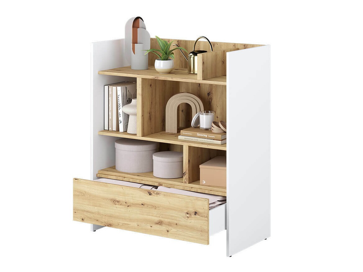 Estante Concept Pro Lenart VIII (Branco + Carvalho Artisan)
