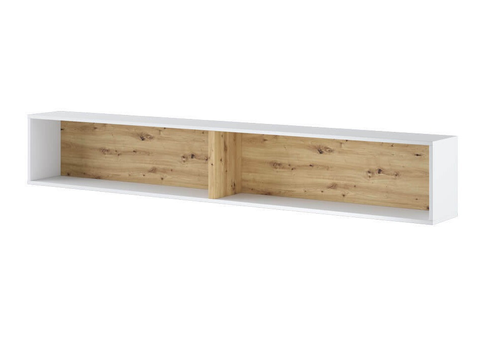 Estante de parede Concept Pro Lenart III (Branco + Carvalho Artisan)