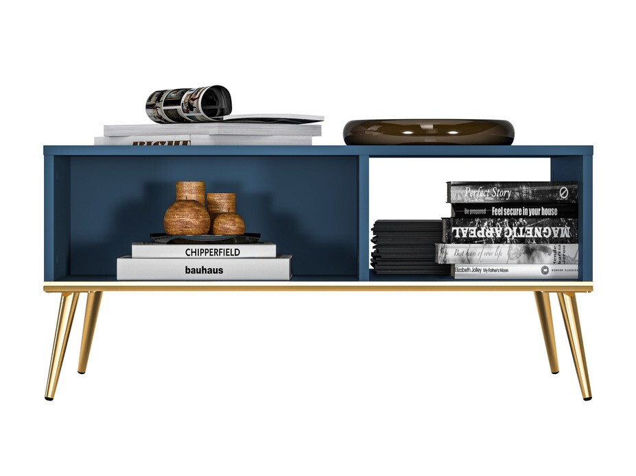 Mesa de centro Flonovu 106 (Azul escuro + Dourado)