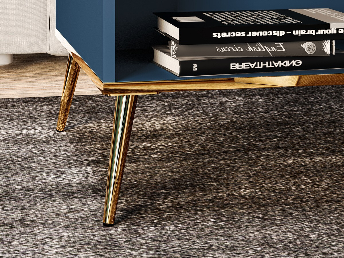 Mesa de centro Flonovu 106 (Azul escuro + Dourado)