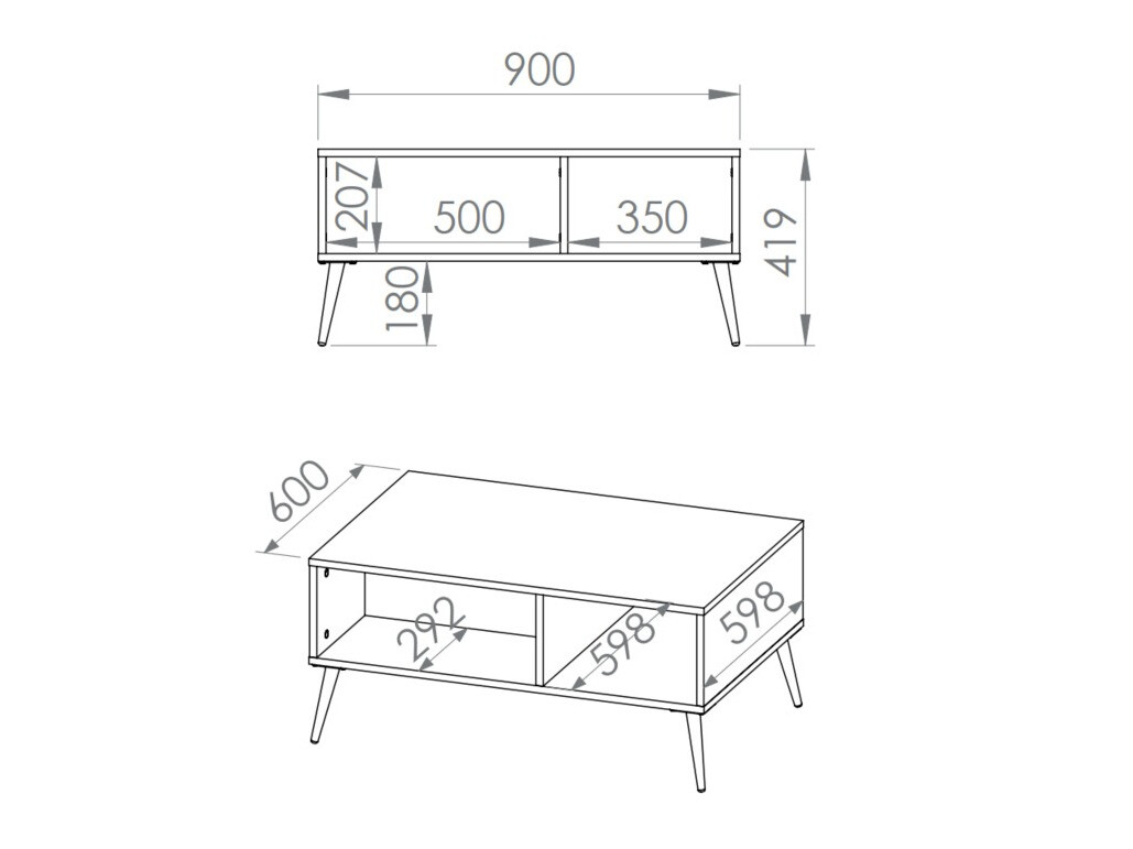 Mesa de centro Flonovu 106 (Azul escuro + Dourado)