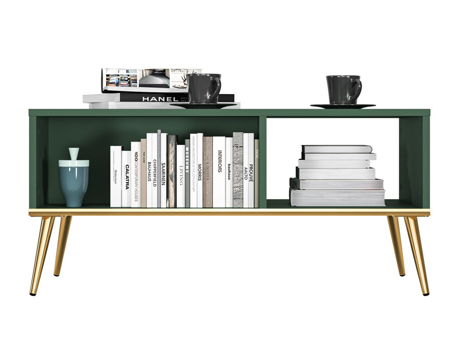 Mesa de centro Flonovu 106 (Verde escuro + Dourado)