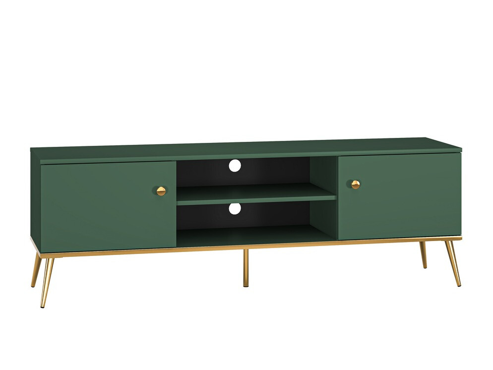 Móvel de TV Flonovu 104 (Verde escuro + Dourado)