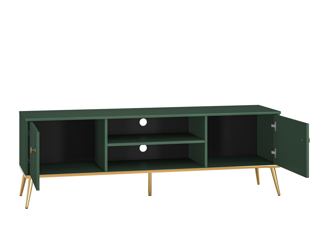 Móvel de TV Flonovu 104 (Verde escuro + Dourado)