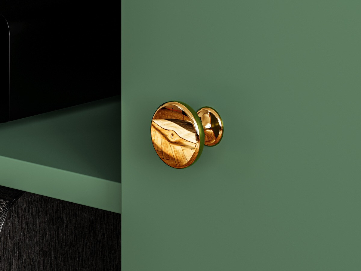 Móvel de TV Flonovu 104 (Verde escuro + Dourado)