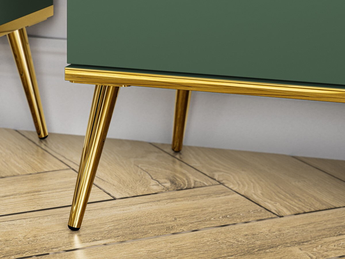 Móvel de TV Flonovu 104 (Verde escuro + Dourado)