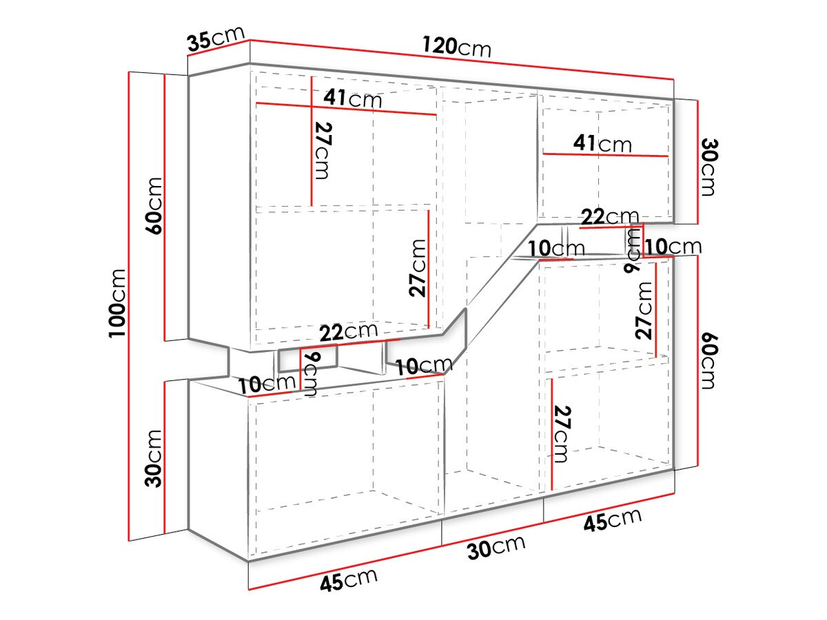 Aparador Comfivo Daldune (Carvalho wotan + Antracite)