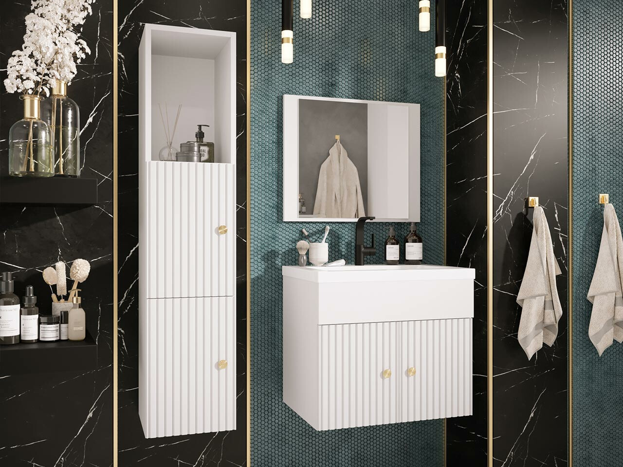 Conjunto para casa de banho Hartford J103 (Branco)