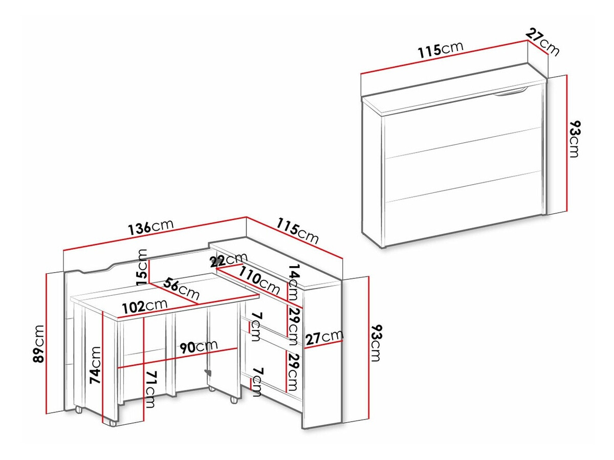 Mesa de escritório para cantos Concept Lenart (Branco)