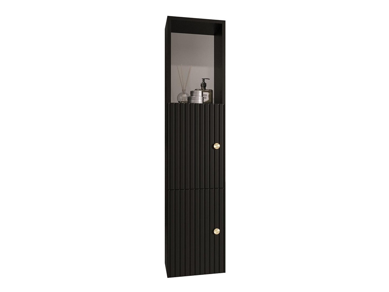 Armário montado na parede para casa de banho Hartford J107 (Preto)
