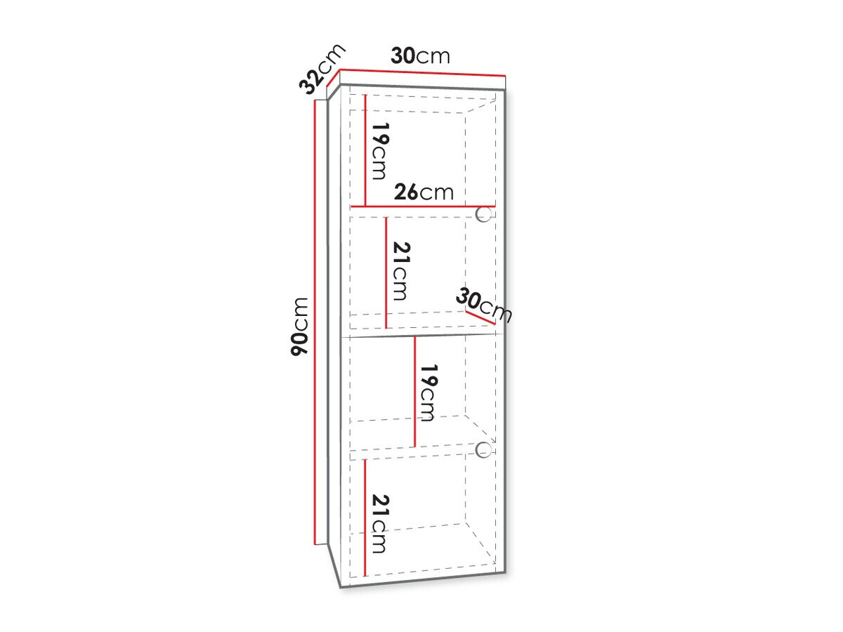 Armário montado na parede para casa de banho Hartford J108 (Branco)