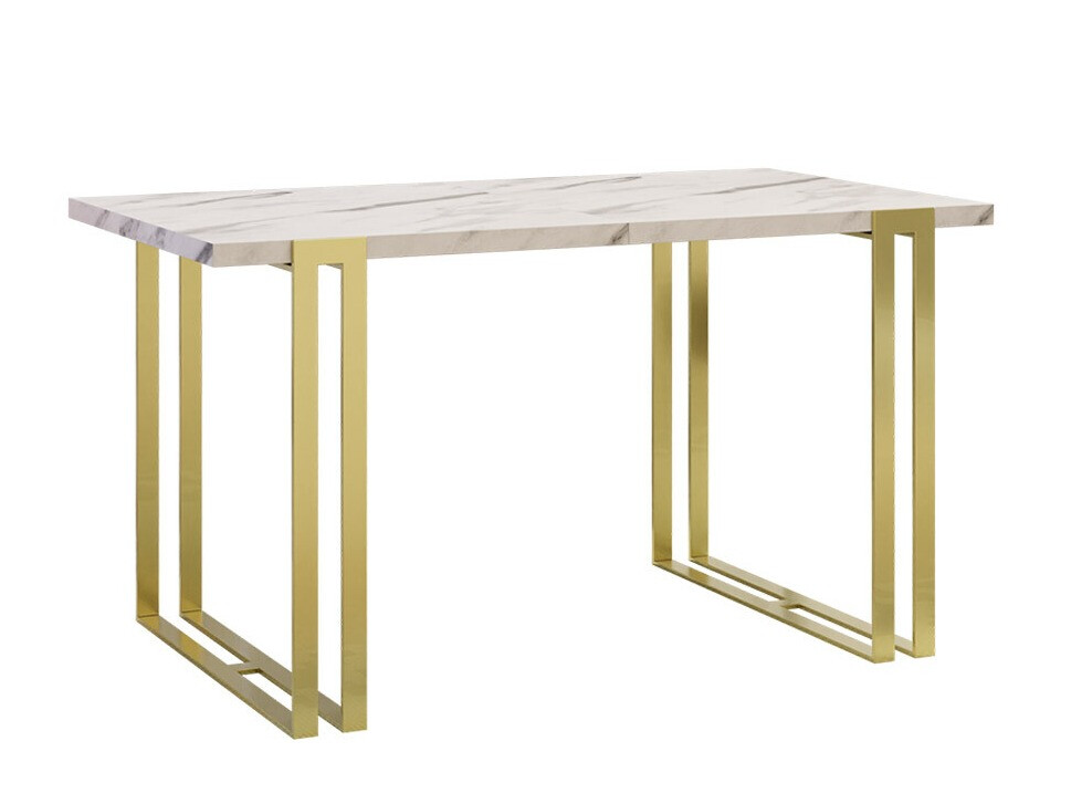 Mesa Comfivo Sors (Branco Marmuro + Dourado)