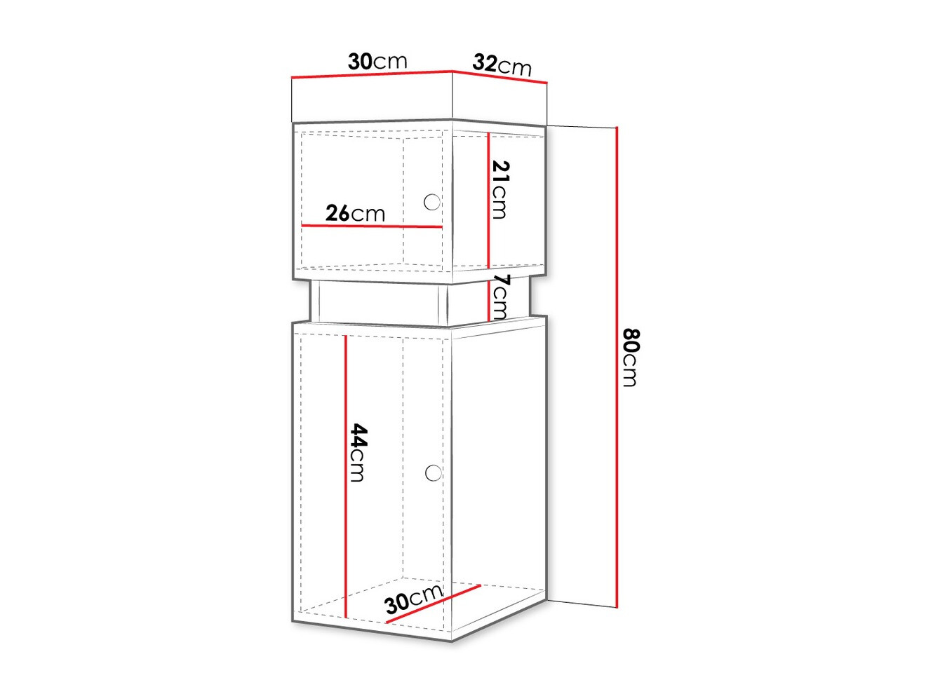 Armário montado na parede para casa de banho Hartford K101 (Branco + Preto)