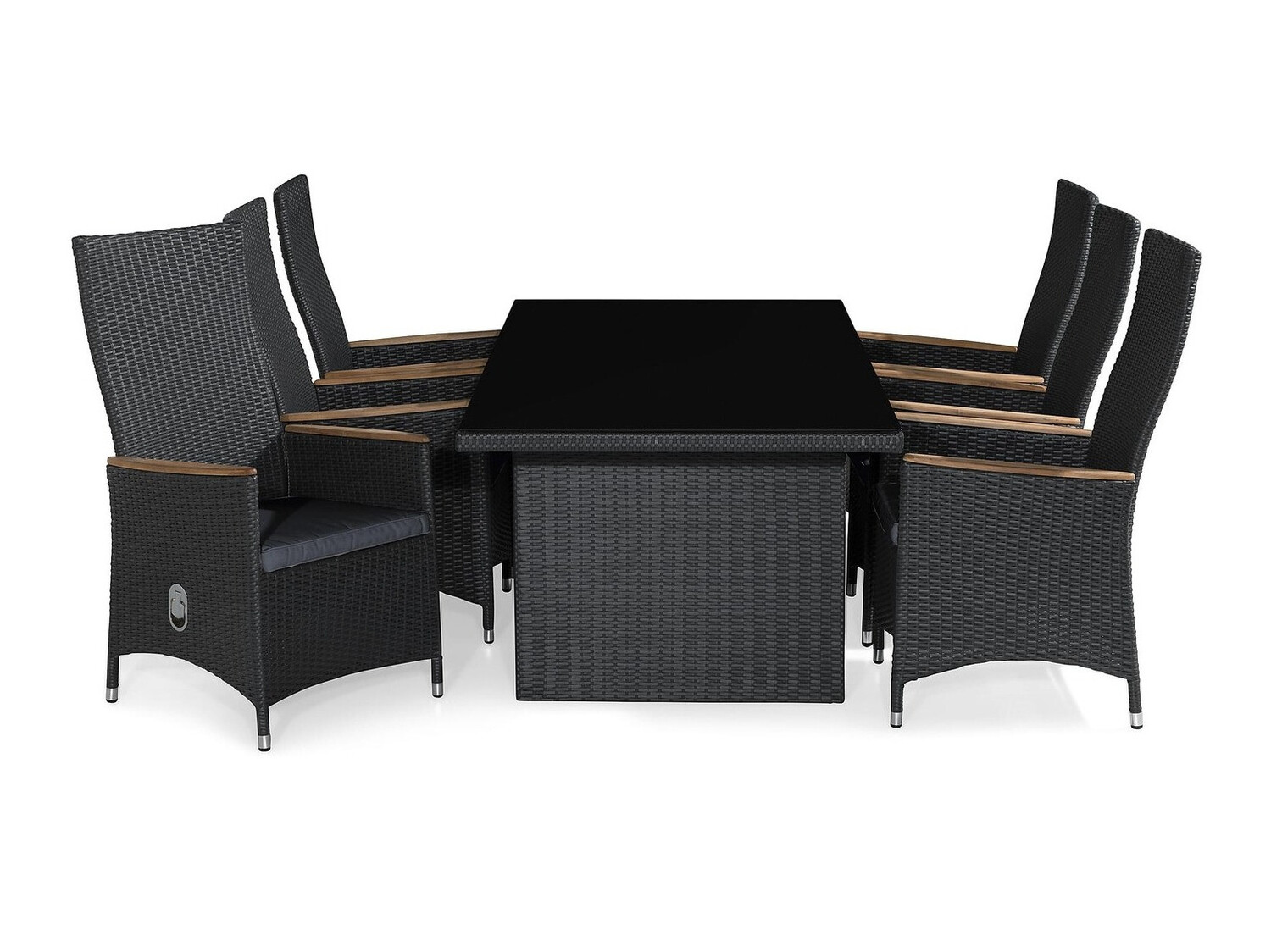 Conjunto de mesa e cadeiras Comfort Garden 1583 (Preto + Cinzento)