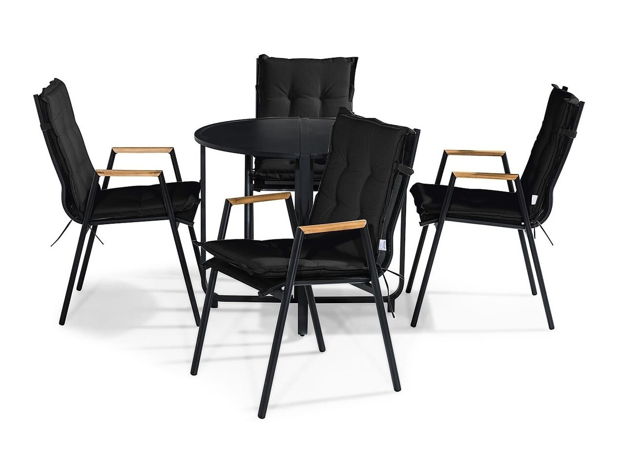 Conjunto de mesa e cadeiras Comfort Garden 1585 (Preto)
