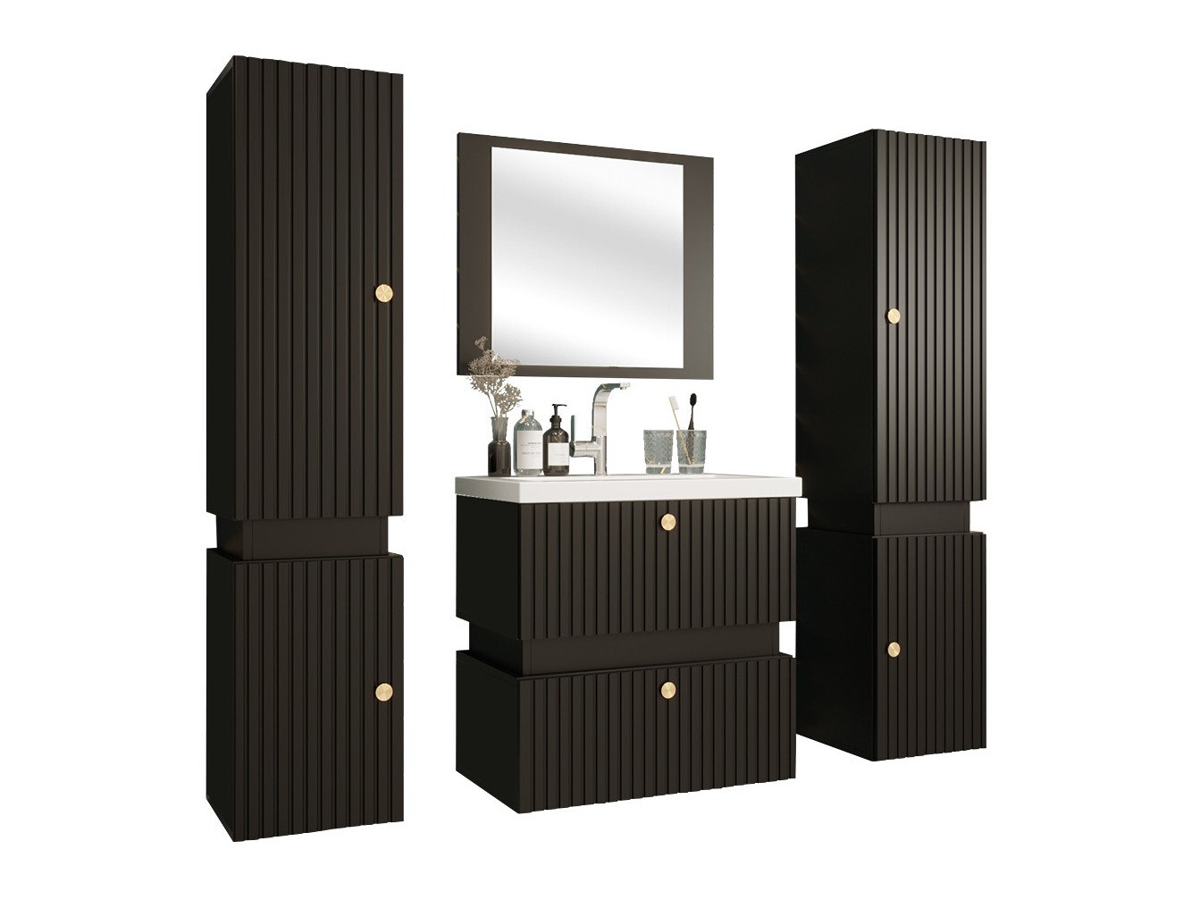 Conjunto para casa de banho Hartford K104 (Preto)