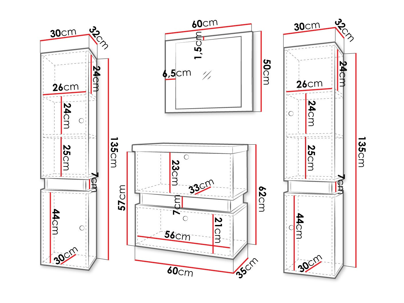 Conjunto para casa de banho Hartford K104 (Preto)