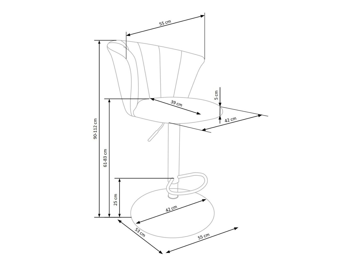 Banco de bar Houston 1286 (Creme)