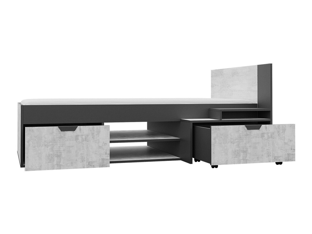 Cama Tenmele 112 (Grafite + Riviera carvalho)