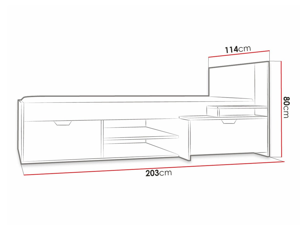 Cama Tenmele 112 (Grafite + Riviera carvalho)