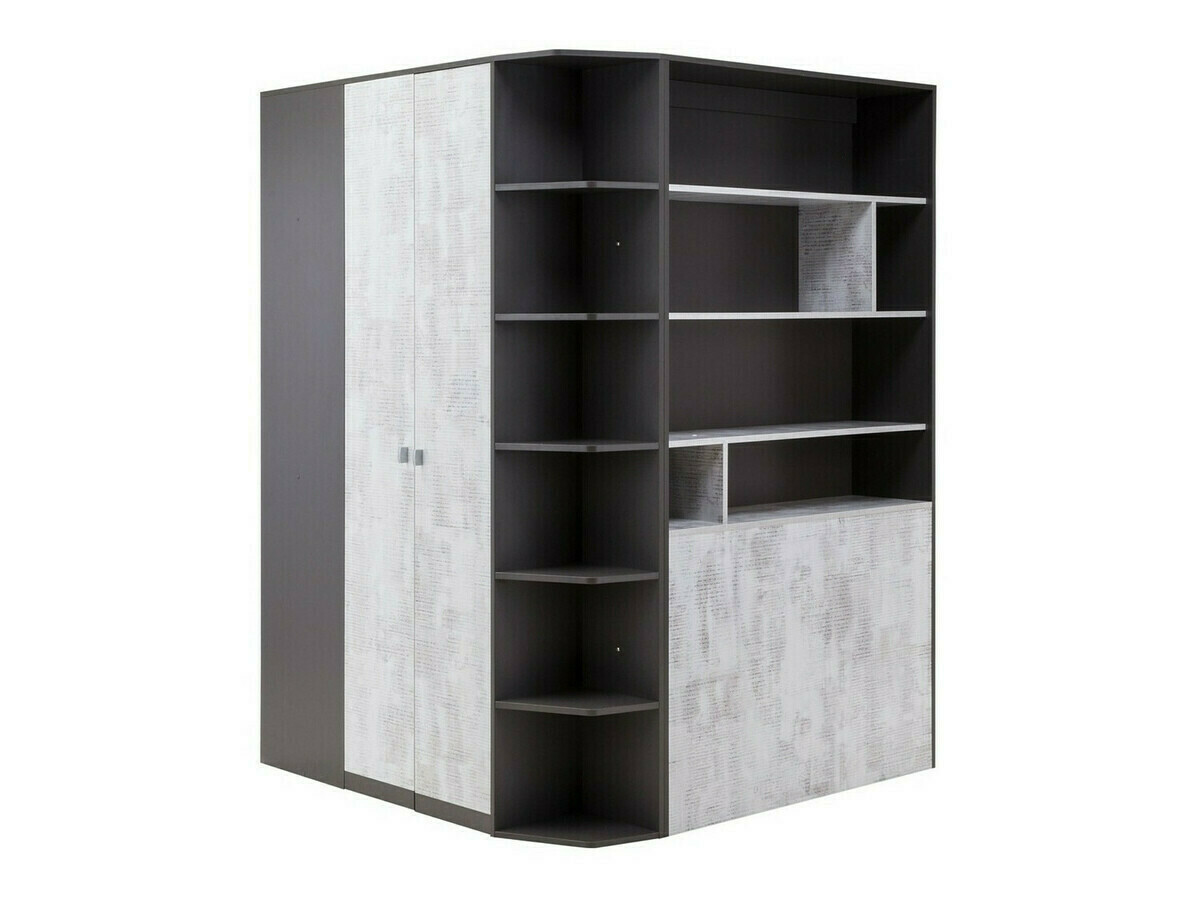 Roupeiro de canto Omaha F129 (Grafite + Cinzento)