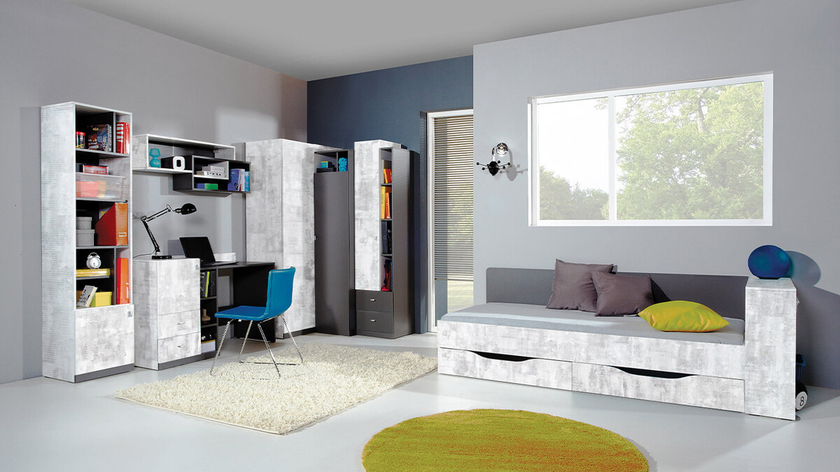 Cama Omaha F124 (Grafite + Cinzento)