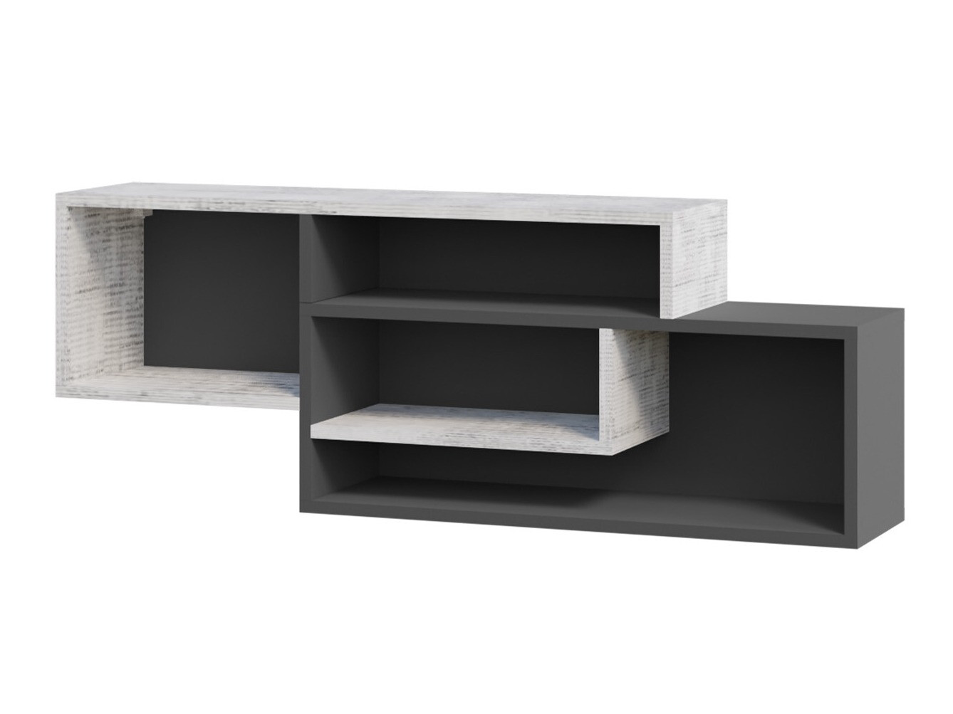 Estante de parede Omaha F121 (Grafite + Cinzento)