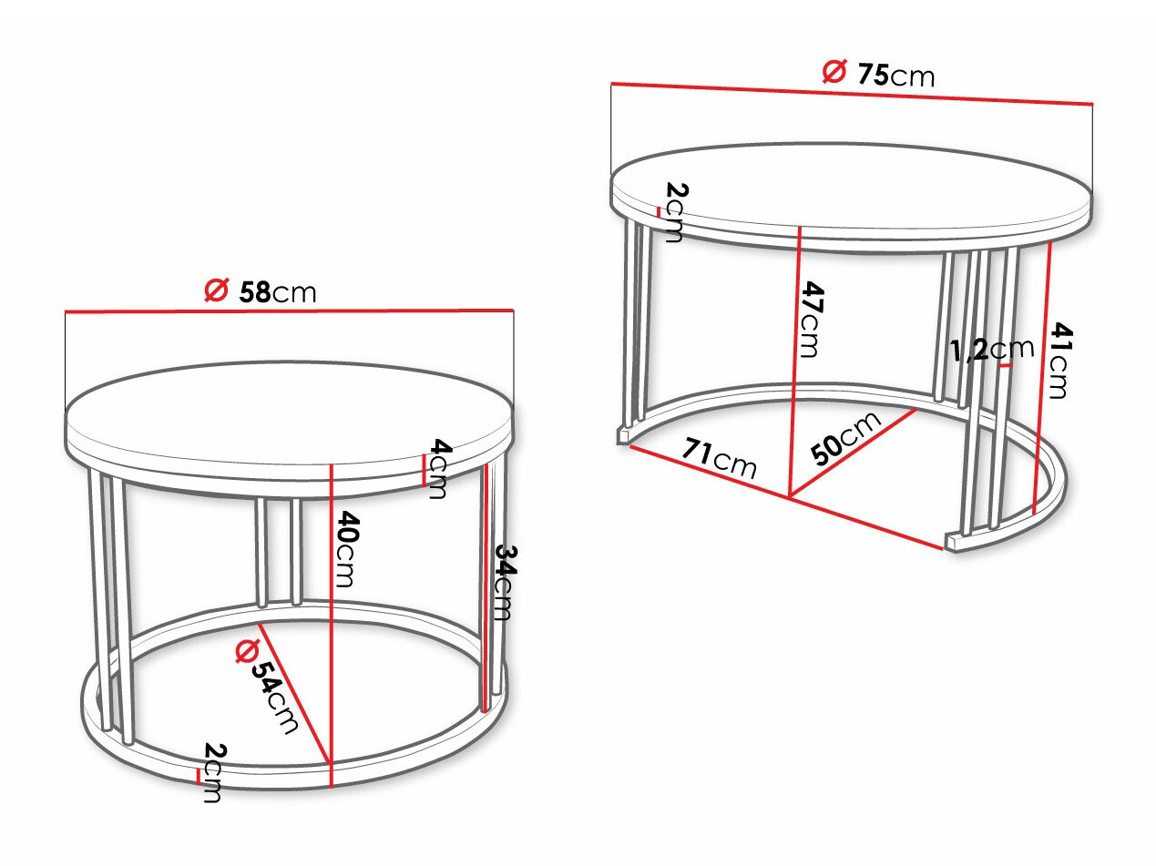 Conjunto de mesa de centro Oswego 105 (Preto)