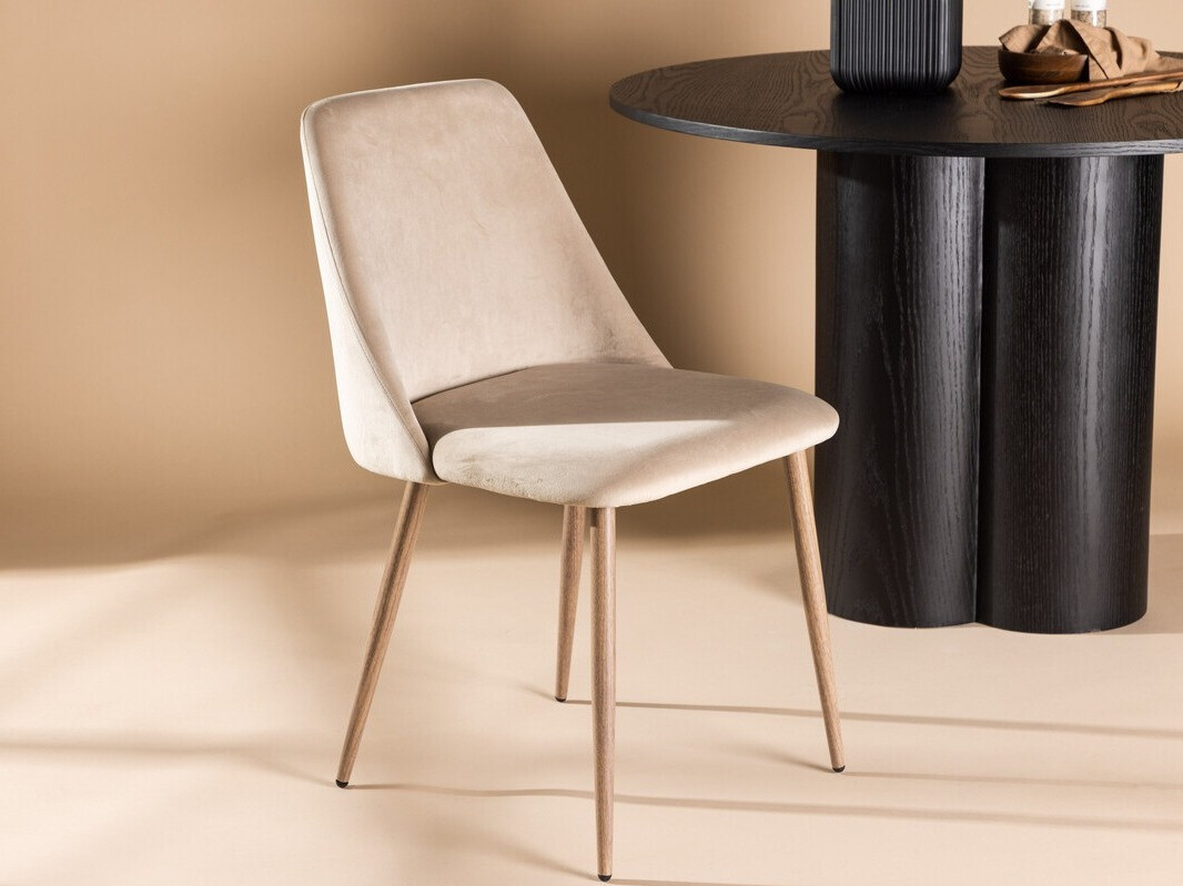 Cadeira Dallas 3886 (Bege + Nogueira)