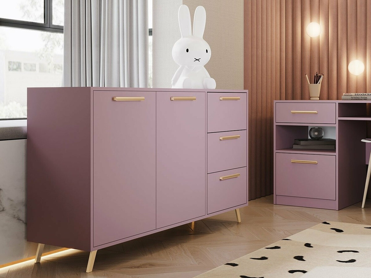 Cómoda Rosa (Roxo + Dourado)