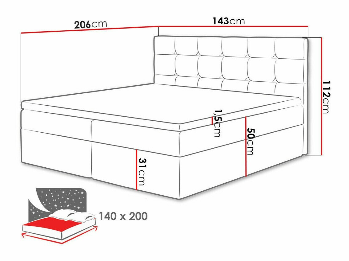 Cama continental Comfivo 196 (Muna 10)