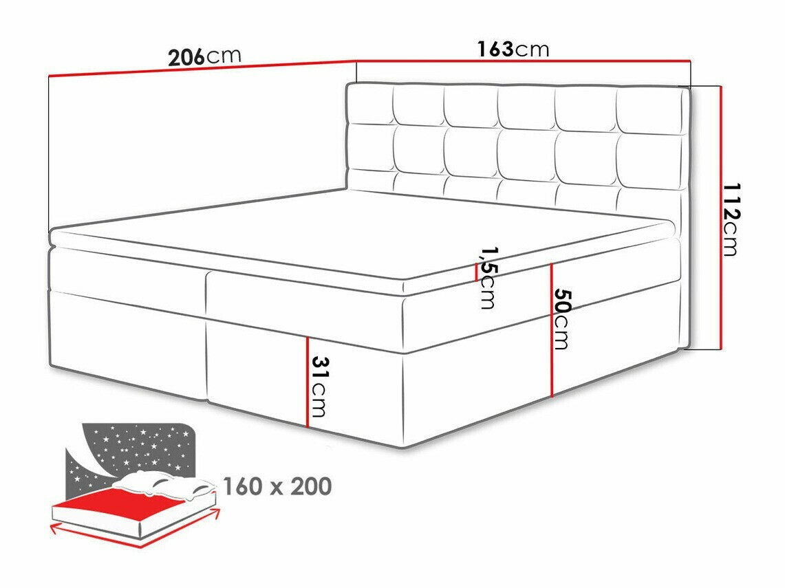 Cama continental Comfivo Osculum I (Manila 16)