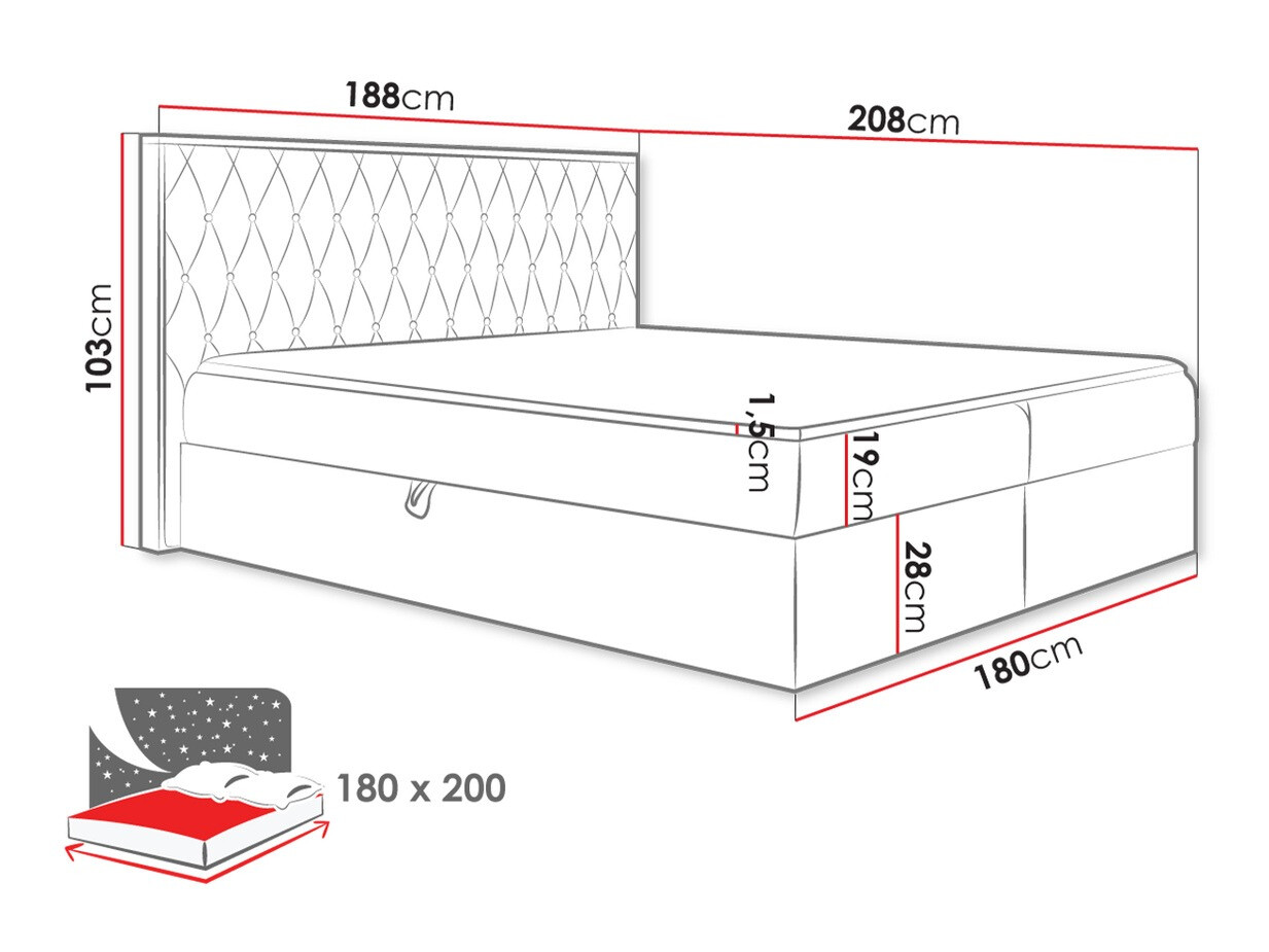 Cama continental Baltimore 190 (Faro 14)