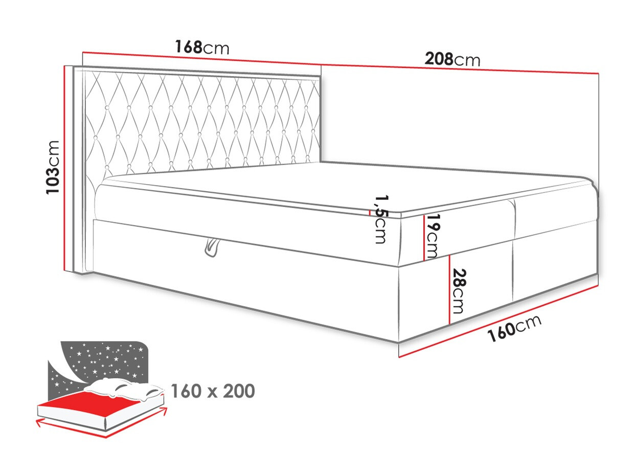 Cama continental Baltimore 190 (Twist 23)